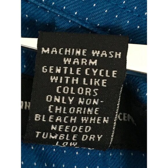 Inc Mens Shirt Size XL Blue w Tiny White Dots Button Up Long Sleeves No Pockets - Picture 12 of 13